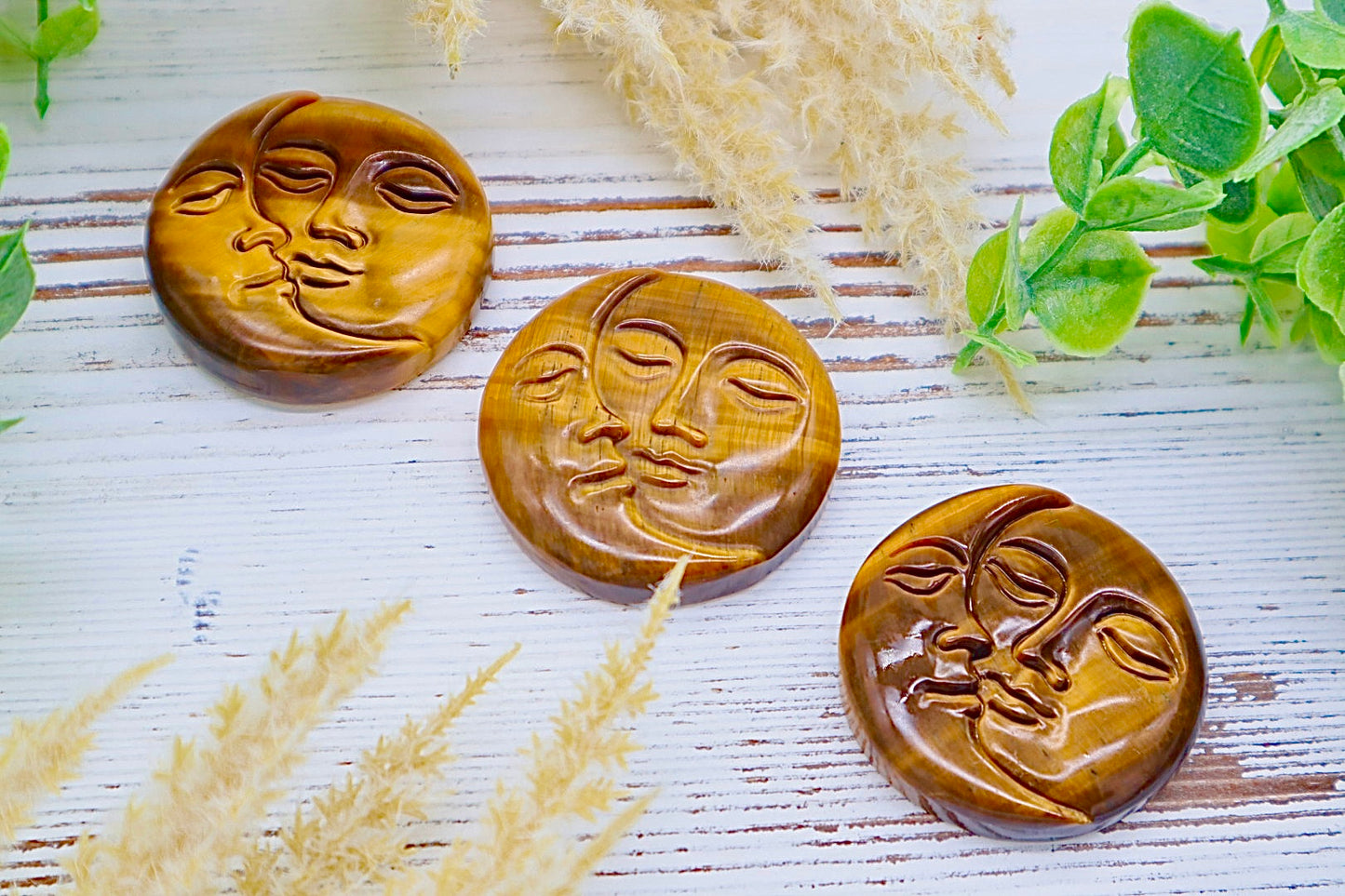Tigers Eye Sun and Moon