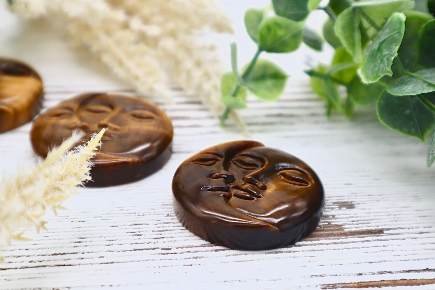 Tigers Eye Sun and Moon