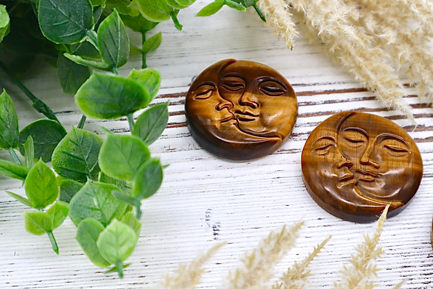 Tigers Eye Sun and Moon