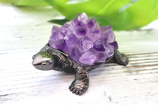 Amethyst and Metal Turtle
