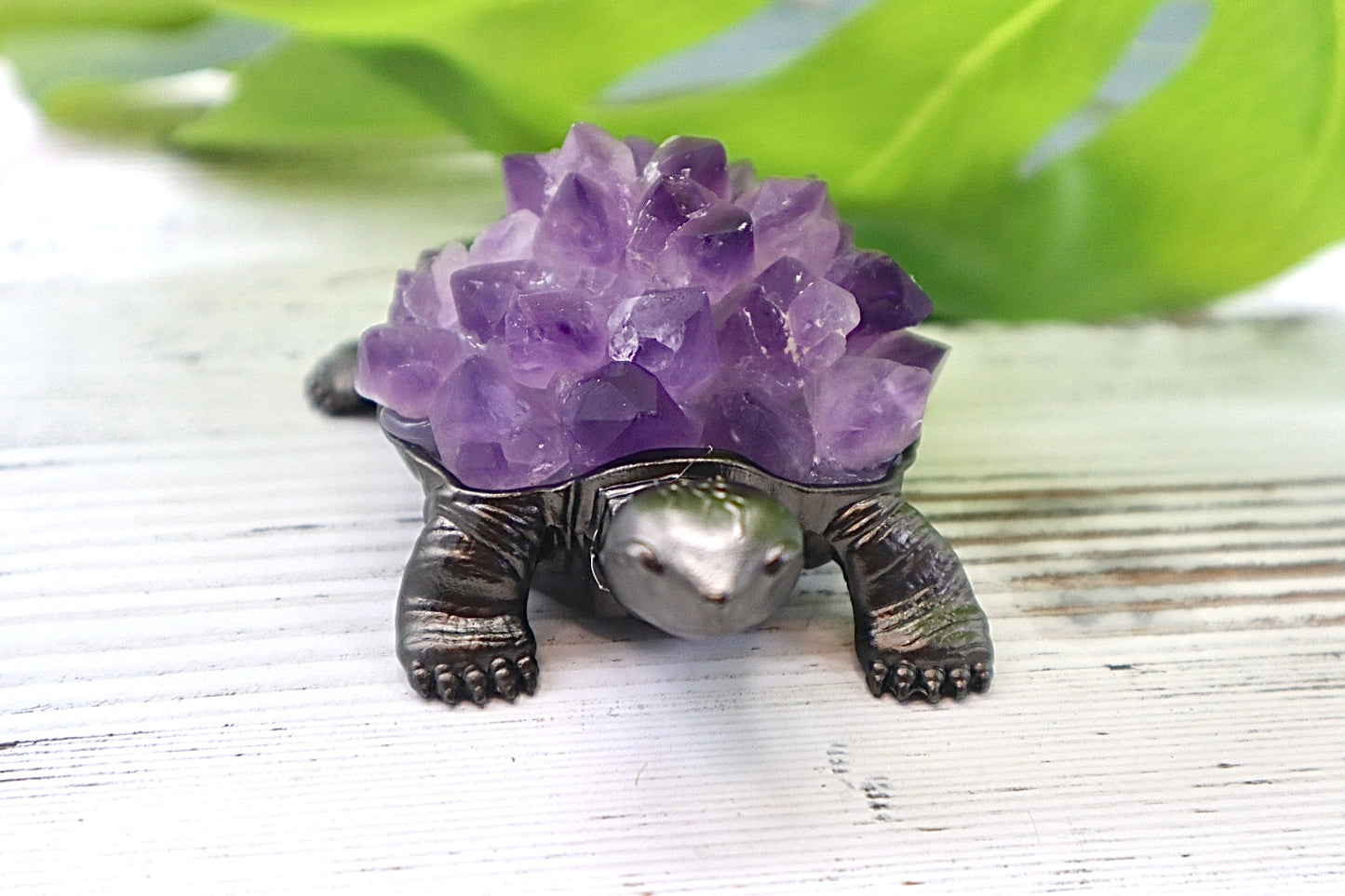 Amethyst and Metal Turtle