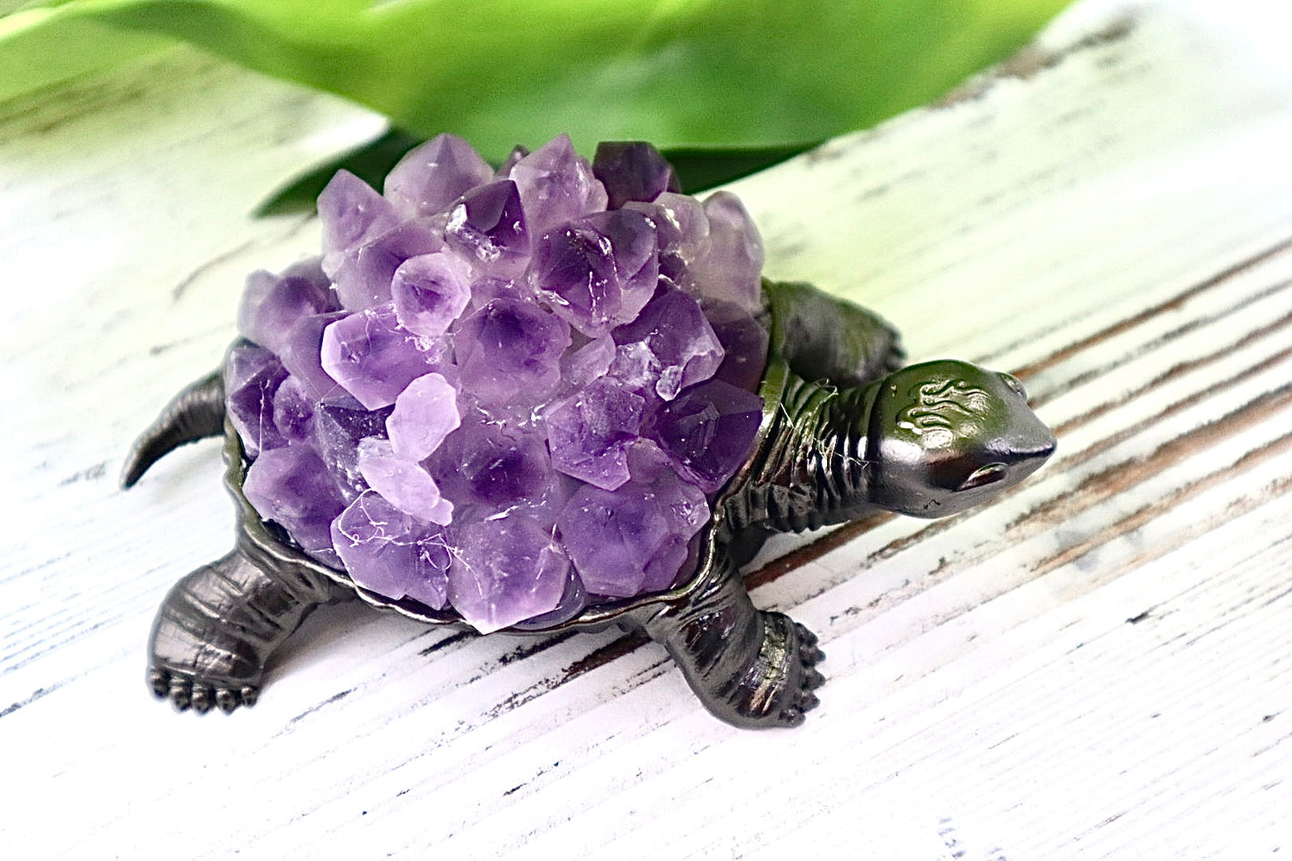 Amethyst and Metal Turtle