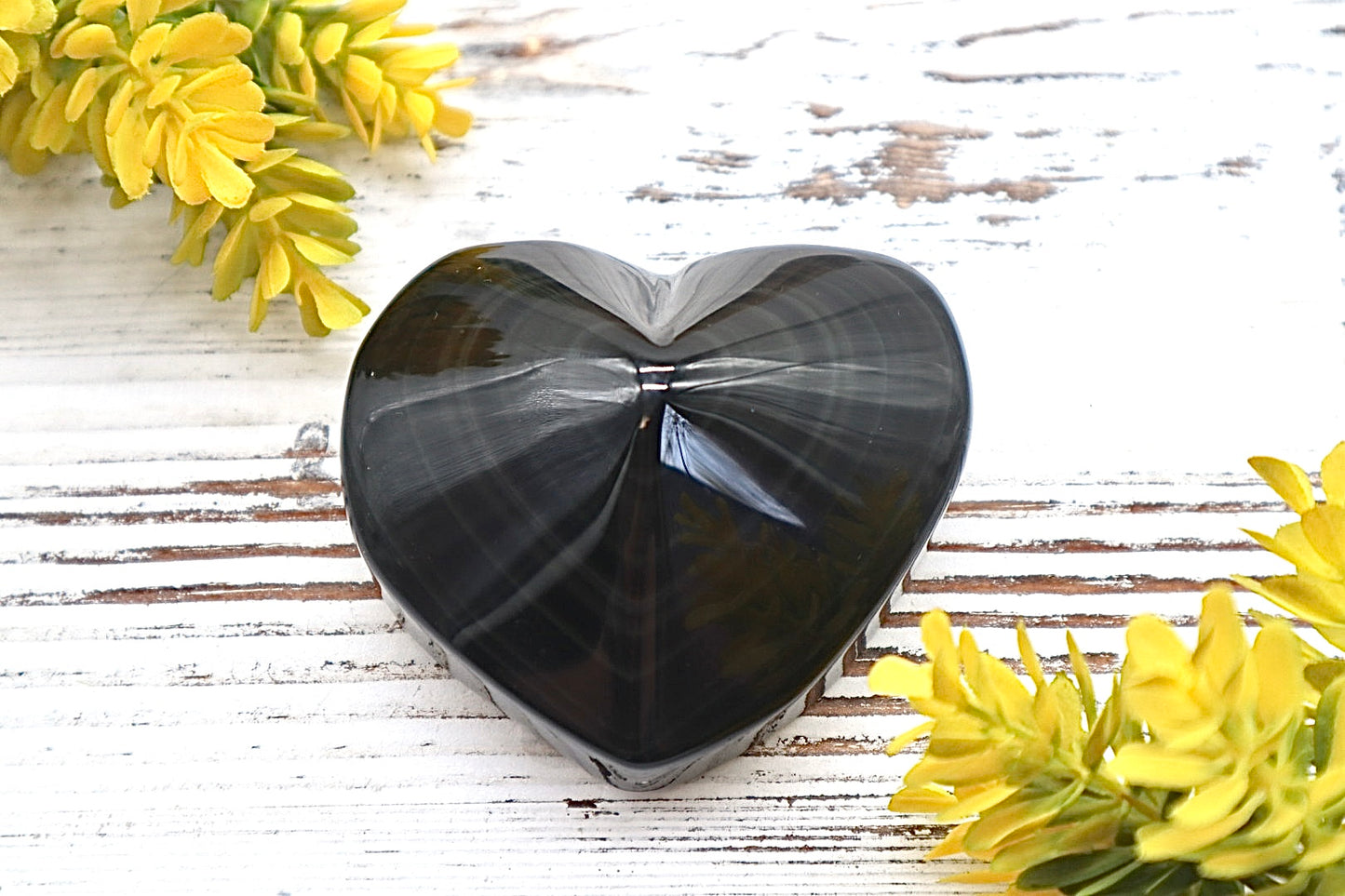 Rainbow Obsidian Heart