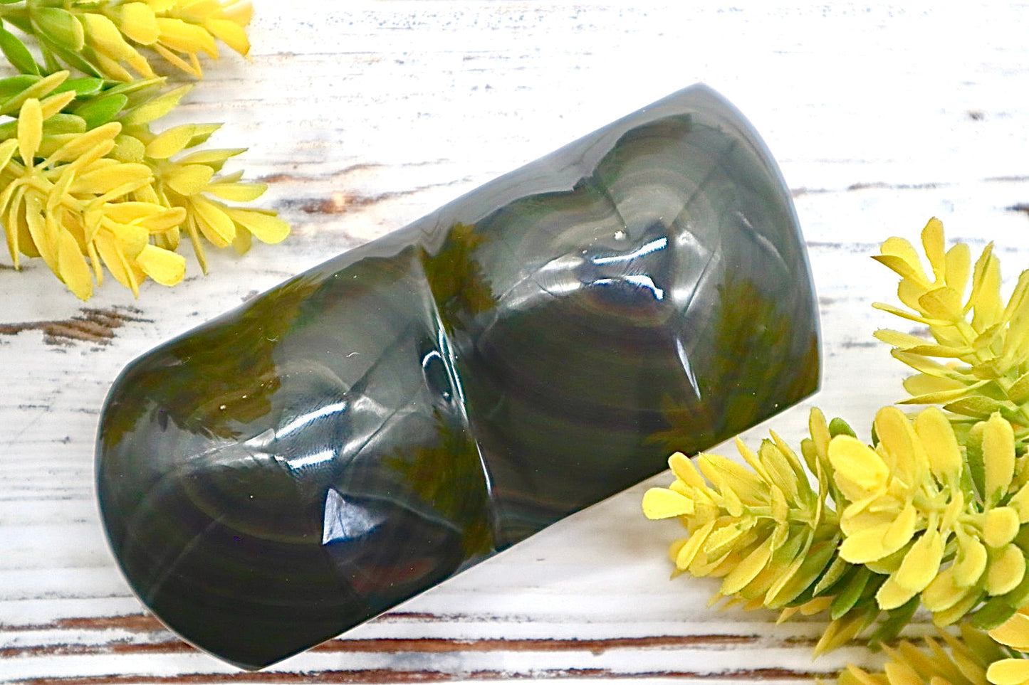 Rainbow Obsidian Double Heart