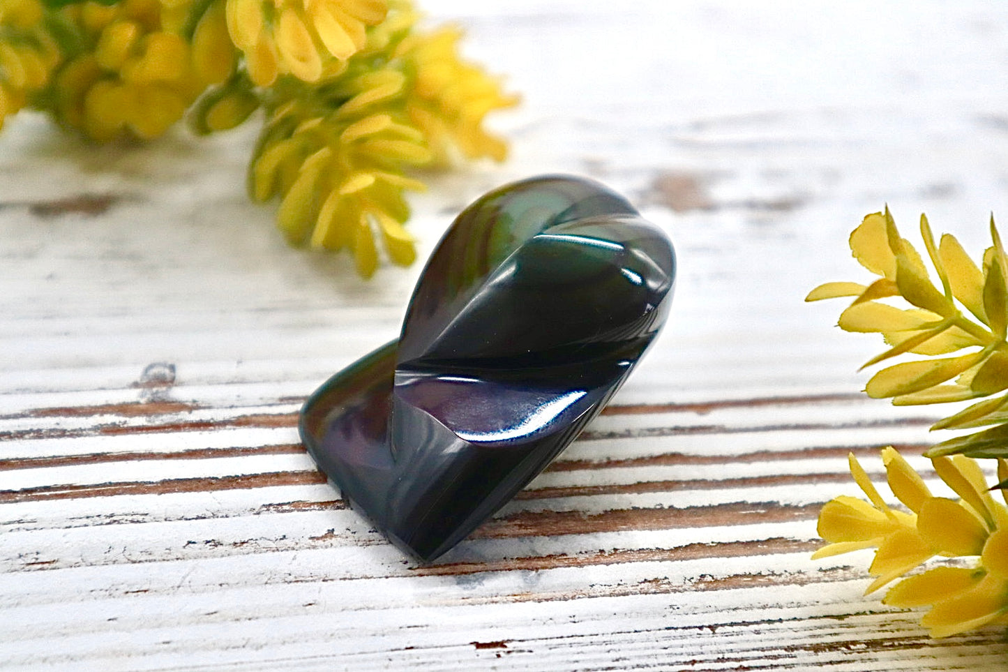 Rainbow Obsidian Heart