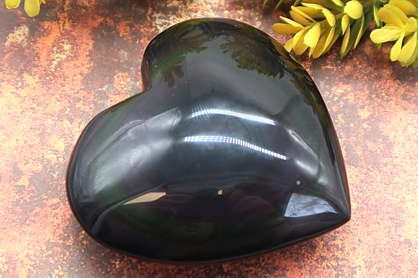 Rainbow Obsidian Heart