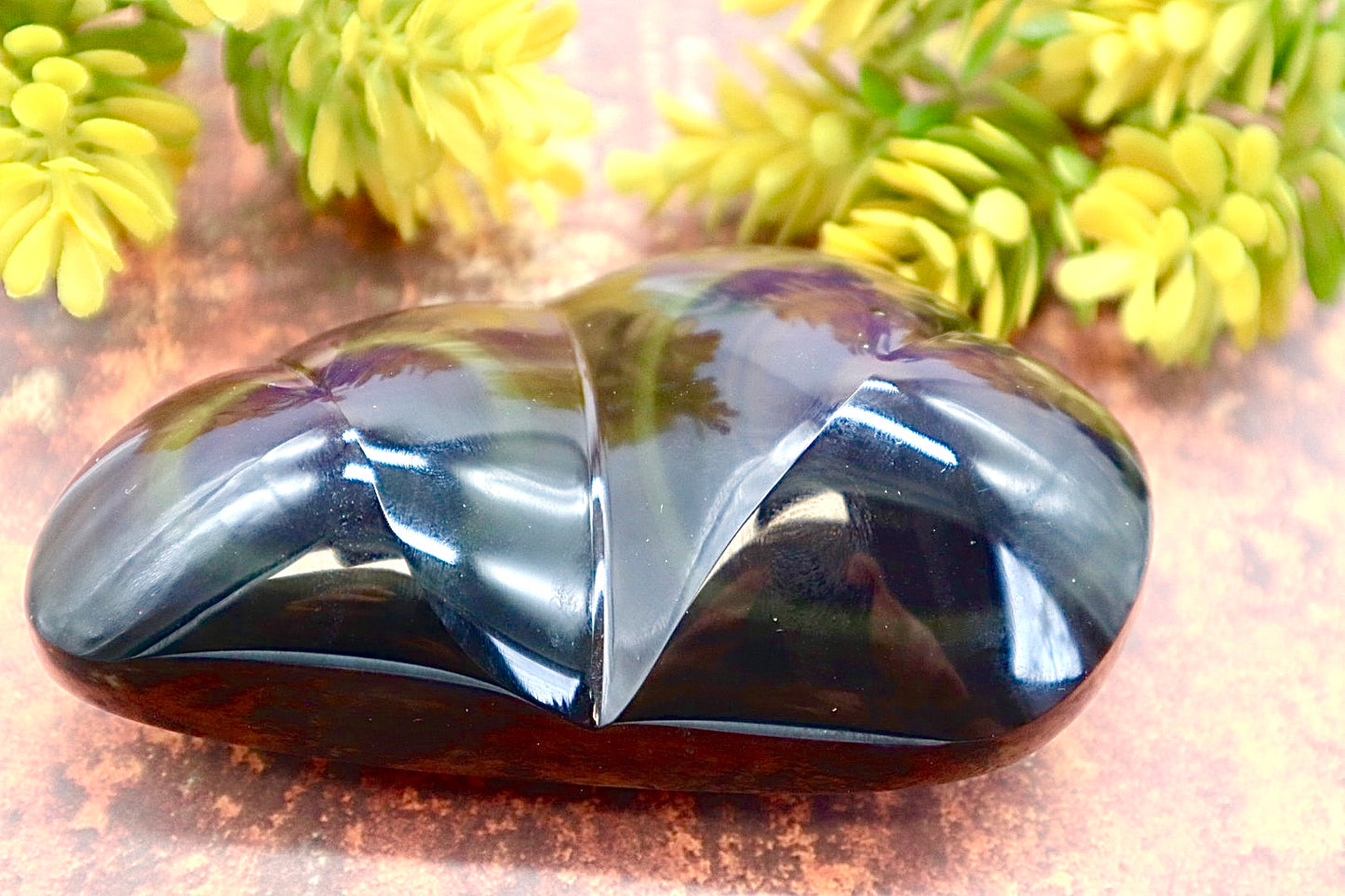 Rainbow Obsidian Double Heart