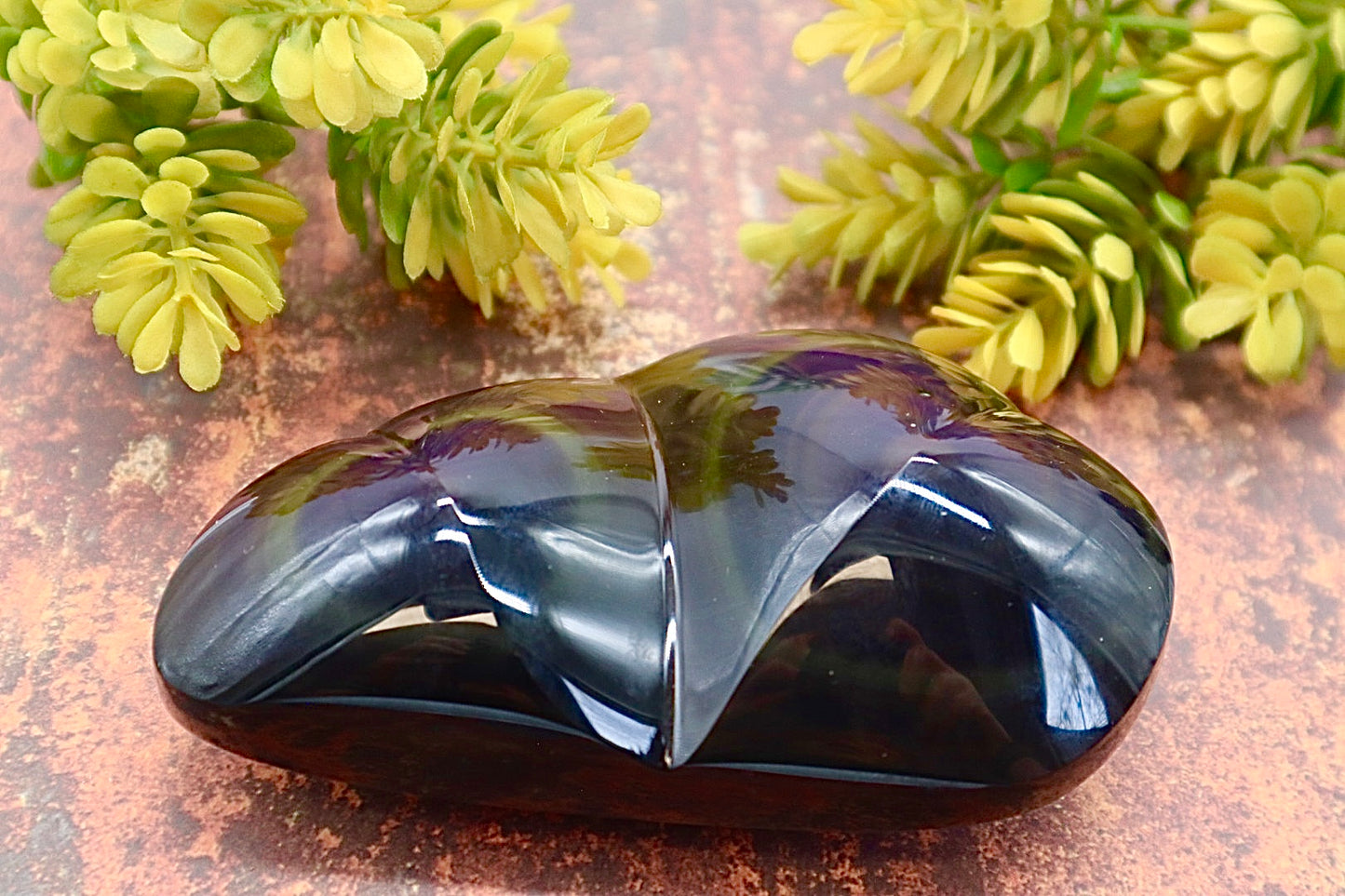 Rainbow Obsidian Double Heart