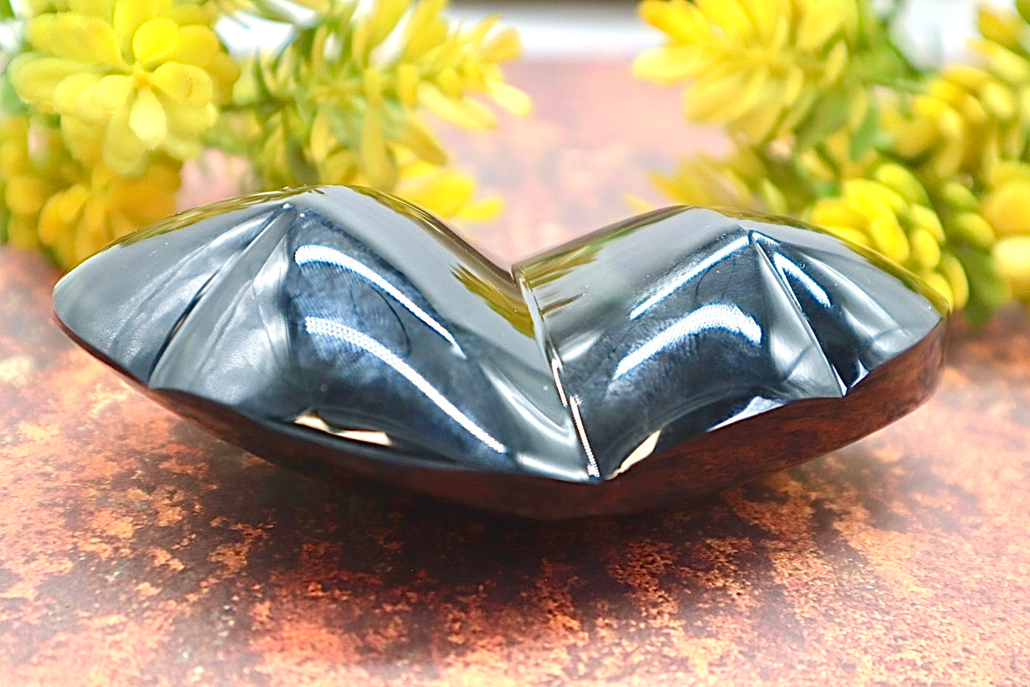 Rainbow Obsidian Double Heart