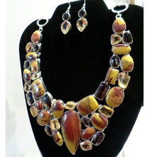 Moukaite Citrine Necklace w/Earrings