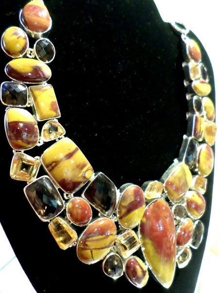 Moukaite Citrine Necklace w/Earrings
