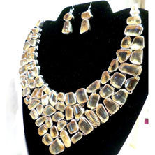 Faceted Citrine Necklace w/Earrings