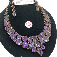 Amethyst Necklace w/ Earrings