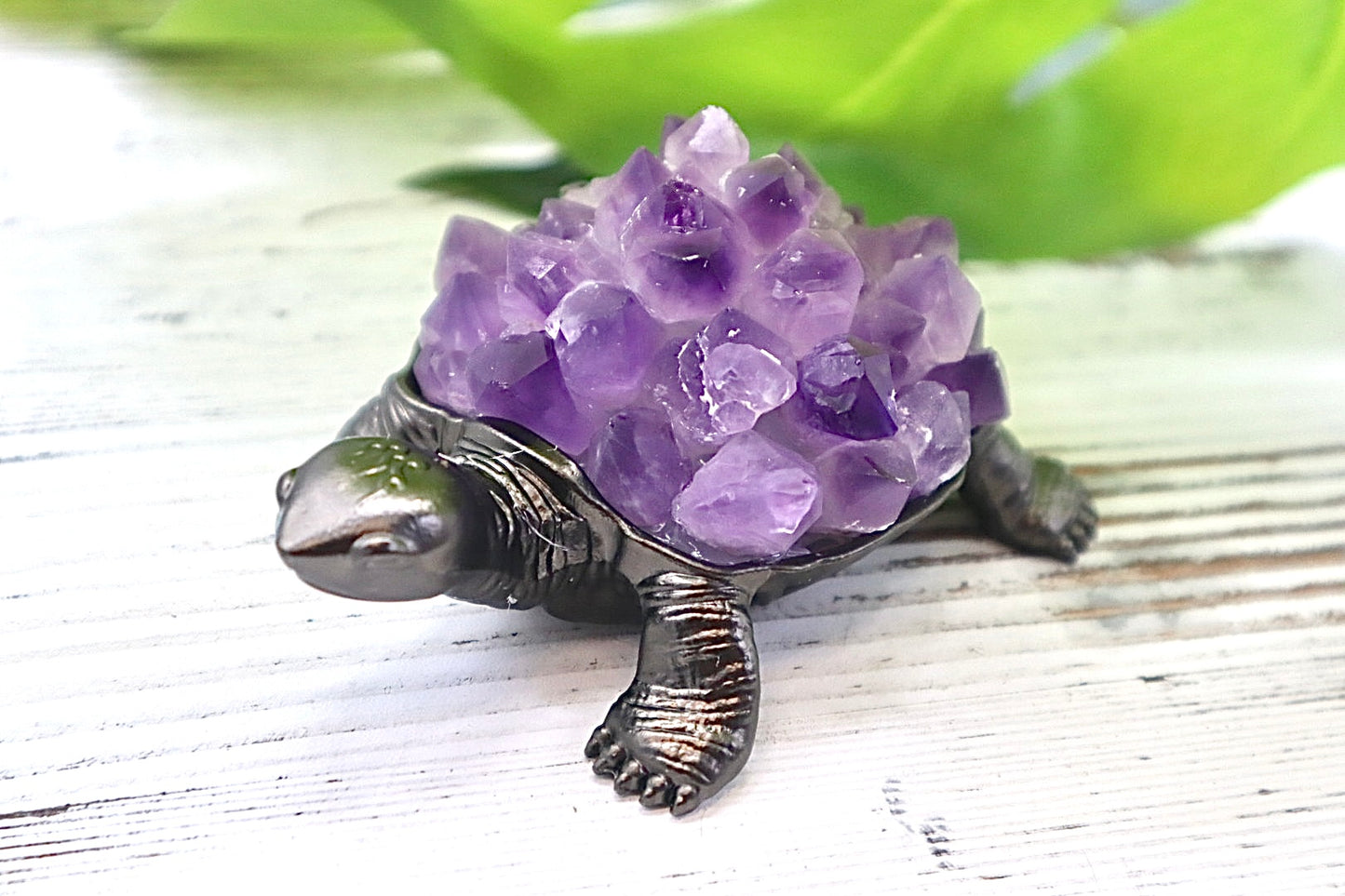 Amethyst and Metal Turtle
