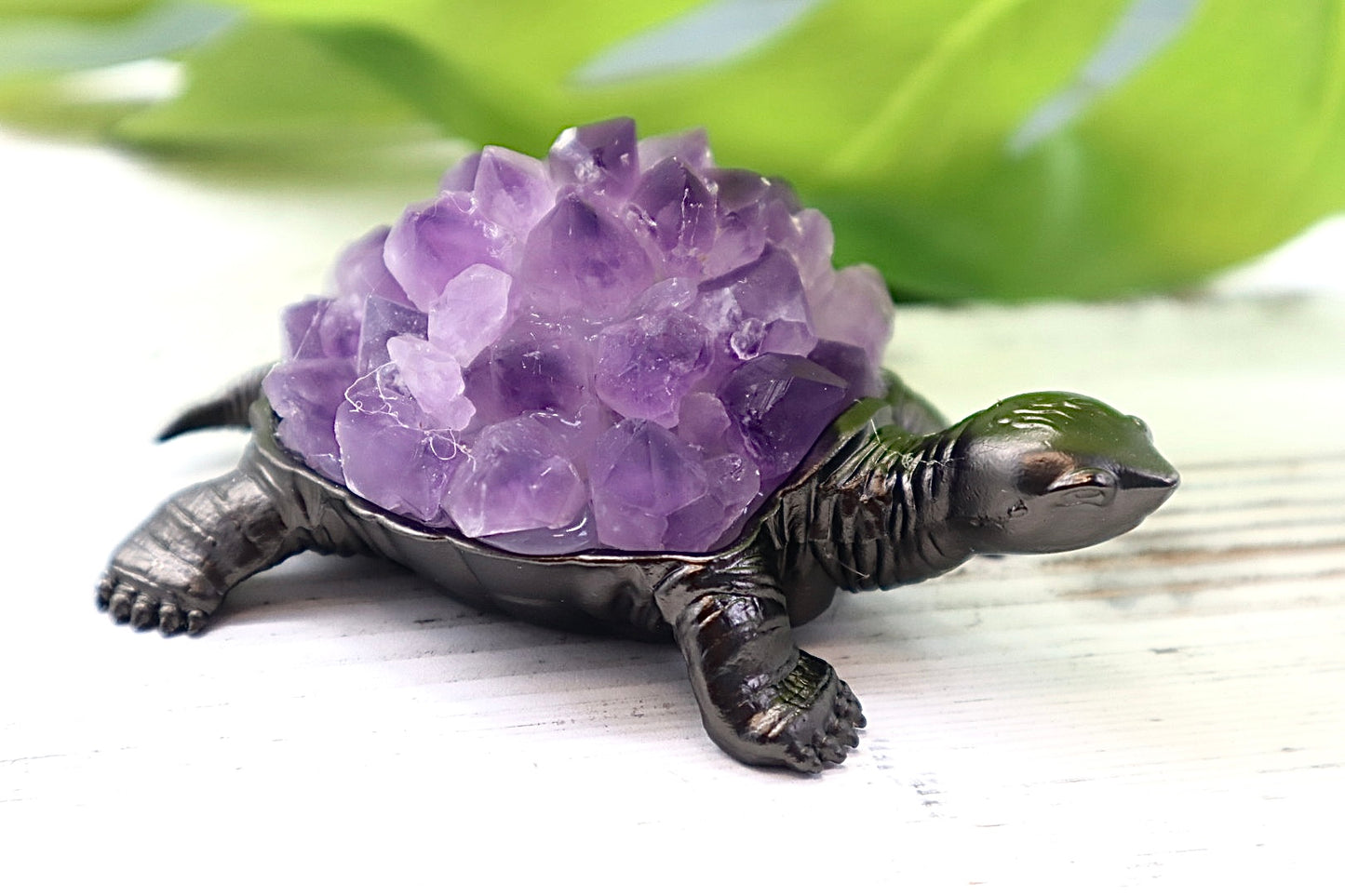 Amethyst and Metal Turtle