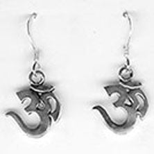 Om Dangle Earrings - Sterling Silver - Small