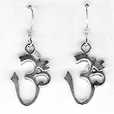 Om Dangle Earrings - Sterling Silver - Large